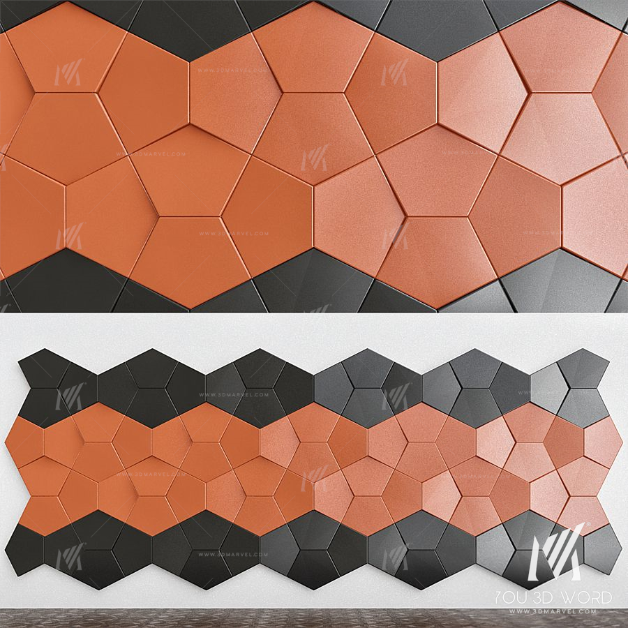 Plaster 3D panels Alivio Nexus series